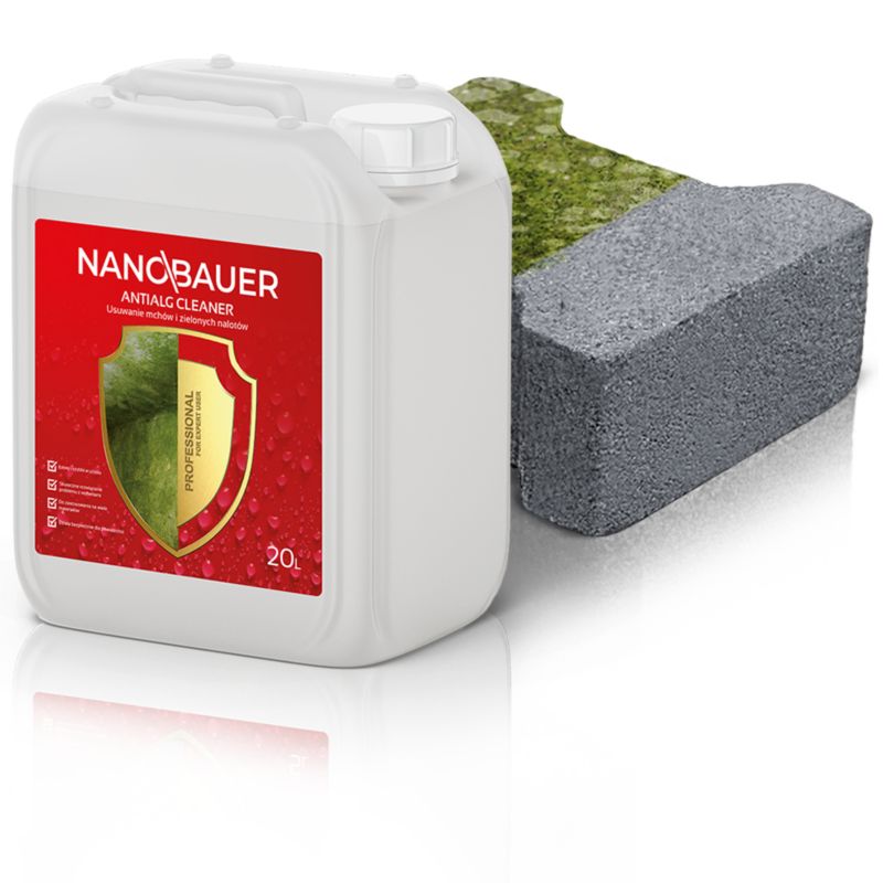 Specjalistyczny Płyn do usuwania zielonych alg porostów mchów NANOBAUER 20L 1szt
