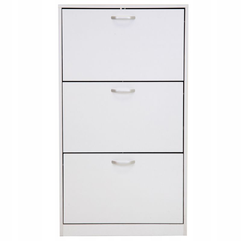 Szafka na buty JUMI regał 3 komory schowek do przedpokoju pojemna biała elegancka 1 szt.