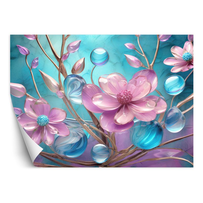 Fototapeta Feeby Kolorowe kwiaty Szklana abstrakcja 250x175 1 szt