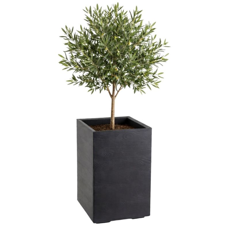 Donica na kółkach Betonique HowHomely czarny tworzywo sztuczne 40x40x60 cm 1 szt.