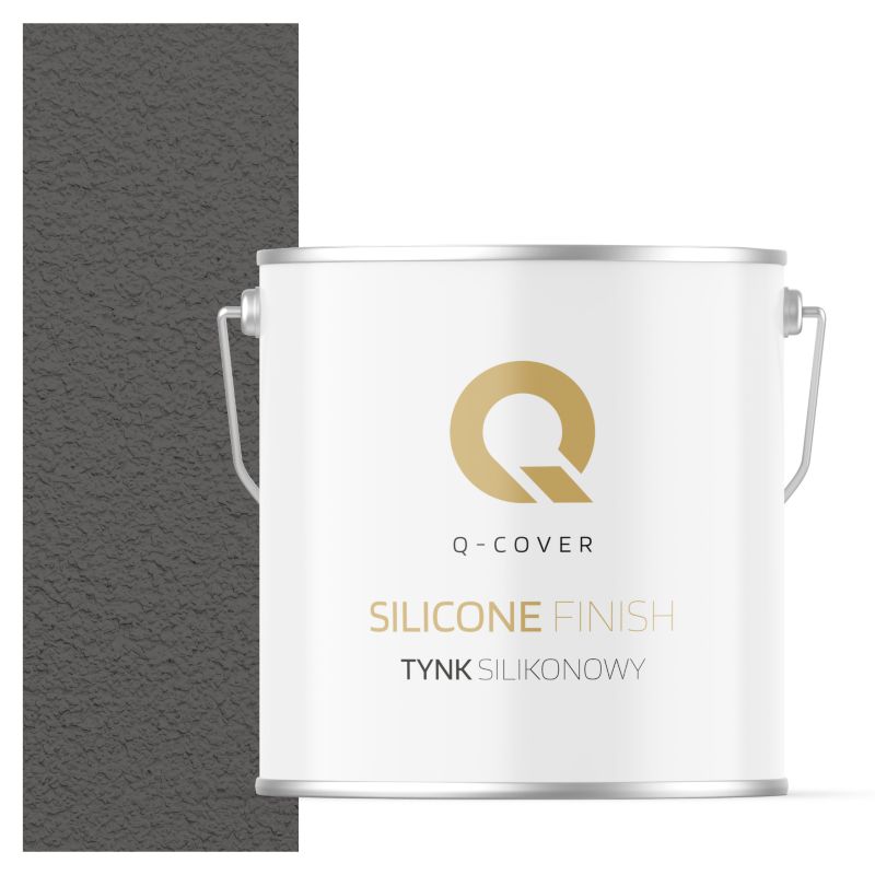 Tynk Silikonowy Elewacyjny Baranek 1.5mm Q-Cover Szary ciemny F276 7KG