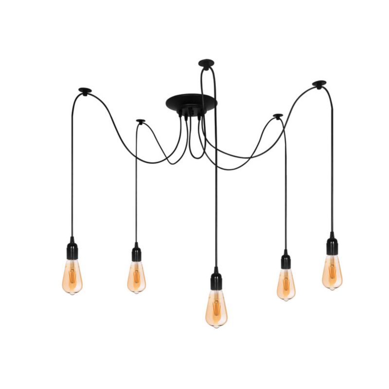 Lampa wisząca pająk Edo Aranea 5xE27 czarny EDO777188 1 szt.