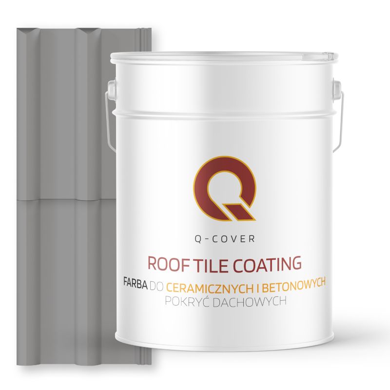 Farba do Dachów Ceramicznych i Betonowych Pokryć Dachowych Q-Cover Szary sygnałowy RAL7004 Półmat 10L