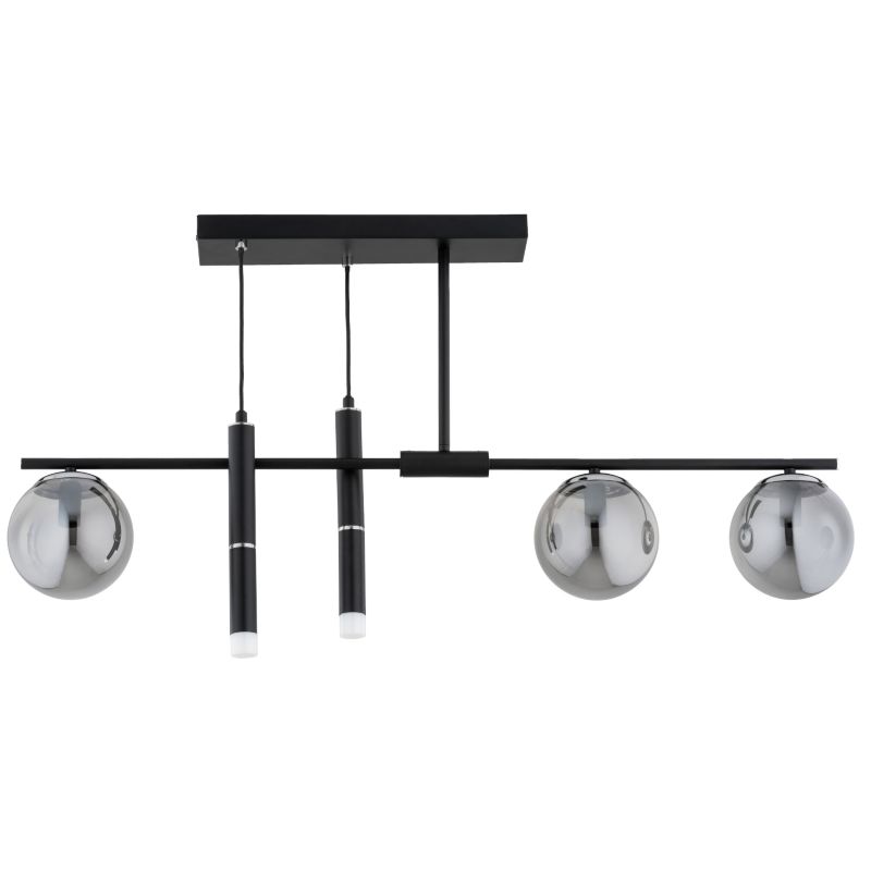 Lampa wisząca kule i tubki Alfa FILIS czarna 5xE14+G9x10W IP20 wym:80x105x15cm - 1 szt.