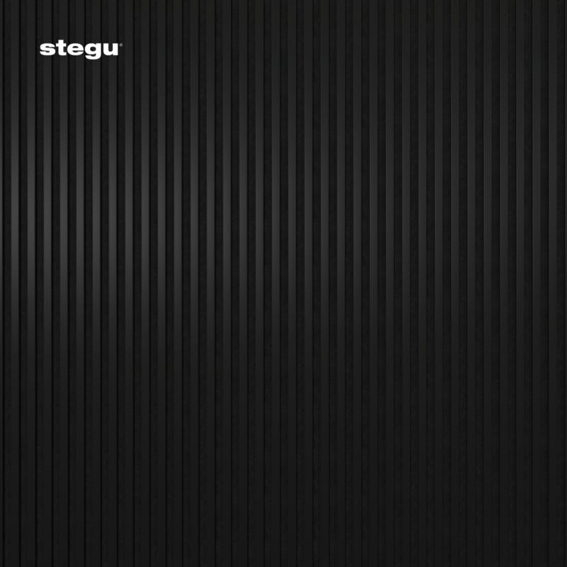 Lamele ścienne na czarnym filcu Stegu Linea Acoustic Proline, czarne 120x60 cm panele akustyczne 1 szt.