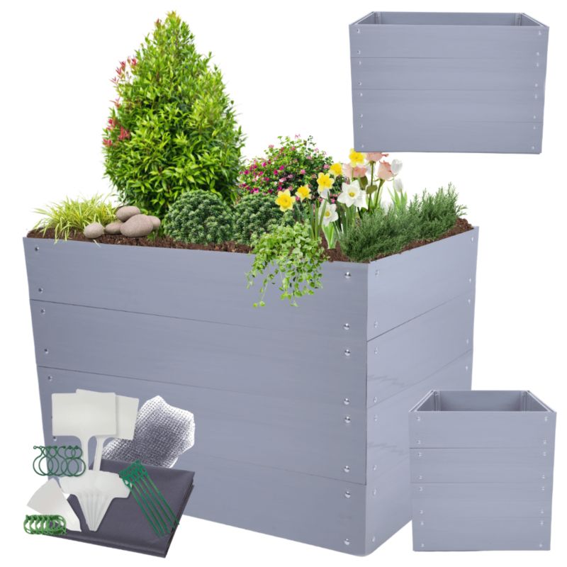 Skrzynia na warzywa MODO24 modułowa plastikowa trwała odporna na warunki atmosferyczne 80x110x80 cm 1 szt.