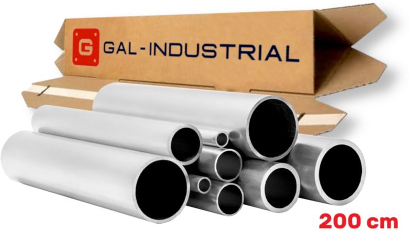 Rura Aluminiowa Okrągła GAL-INDUSTRIAL 40x3mm fi 40 200cm Rurka Aluminium+Cięcie na wymiar 1 szt.