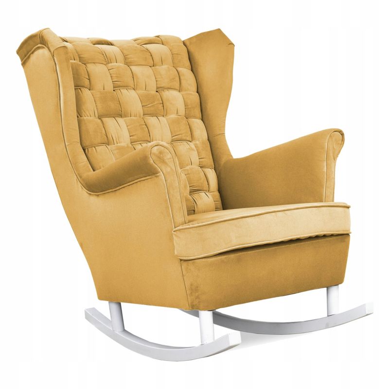 Fotel uszak do salonu bujany Family Meble Carol żółty 1szt