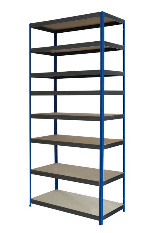 Regał metalowy MODO24 magazynowy niebiesko-grafitowy helios 270x90x40cm 8 półek po 400 kg 1 szt.