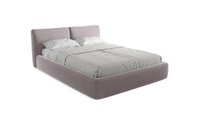 Łóżko LaMiaSofa Hoku z weluru 160x200 szary 1 szt.