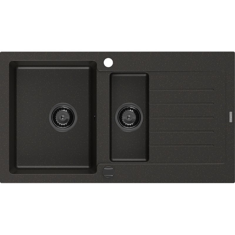 Zlewozmywak wpuszczany Mexen Matias 1,5-komorowy czarny 900x505 mm - 6502901505-77-B 1 szt.