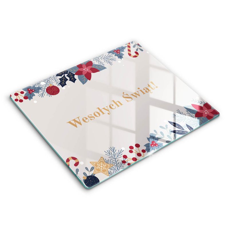 Szklana deska do krojenia Wallfluent 60x52 cm Świątecznej radości 1 szt.