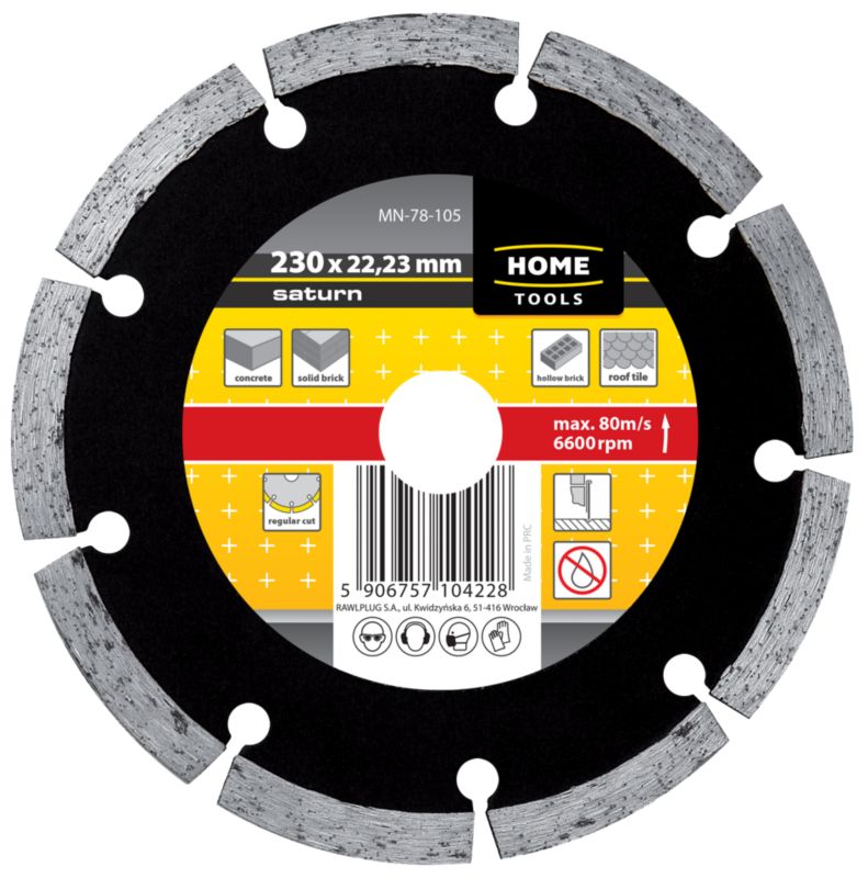 Tarcze diamentowe segmentowe Home Tools Saturn 230 mm - opakowanie kartonowe - 1 szt.