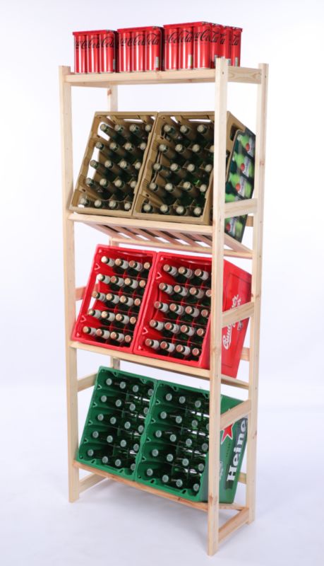 Regał na butelki i skrzynki MODO24 175,4 cm 4 półki naturalny 1 szt.