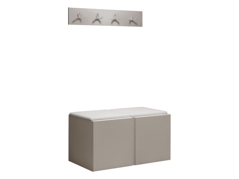 Garderoba MIRJAN 24 Orion VI kaszmir + biała ekoskóra 1 kpl.