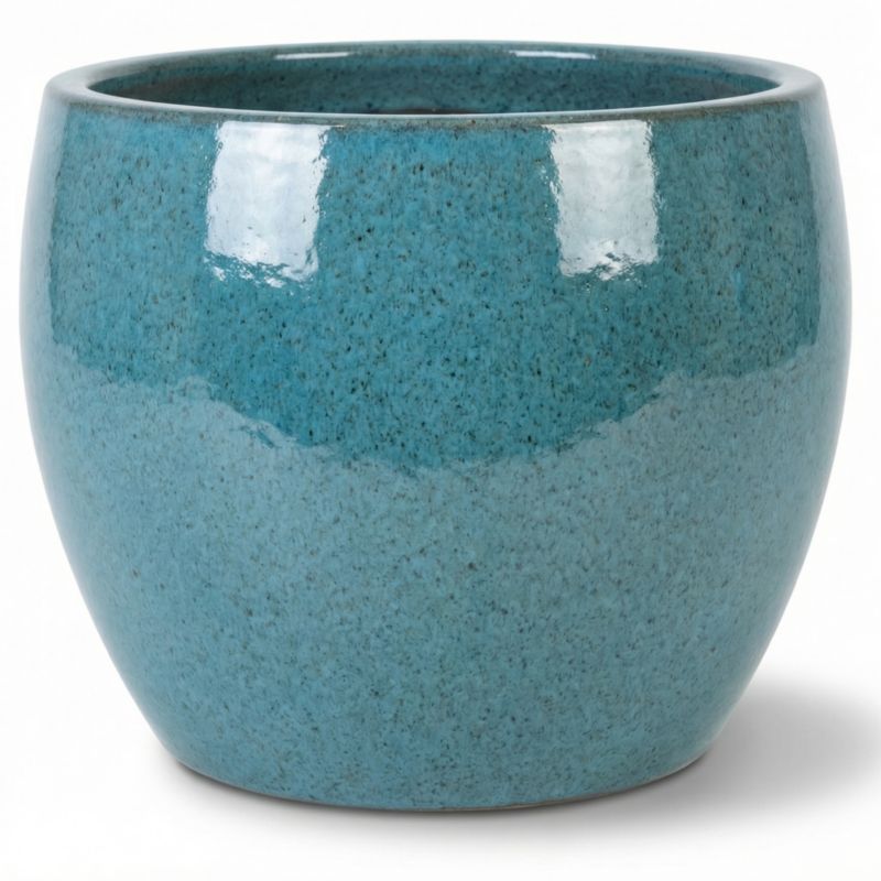 Doniczka ceramiczna Provencelia ROMULUS szkliwiona mrozoodporna 21 x 15 cm Stalowy błękit 1szt