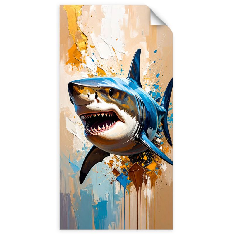 Plakaty samoprzylepne do salonu sypialni Feeby Rekin Ryba Zwierzę morskie 50x100cm 1szt