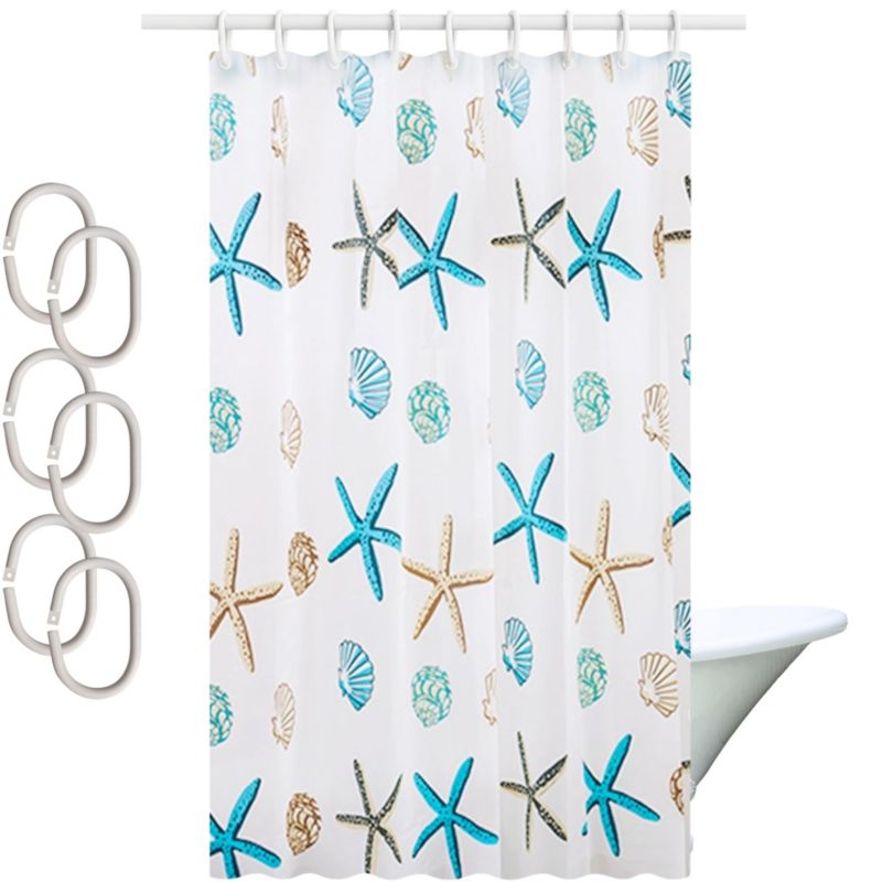 Zasłona prysznicowa Estiva PEVA 180x200 wzór muszle beż 1 szt.