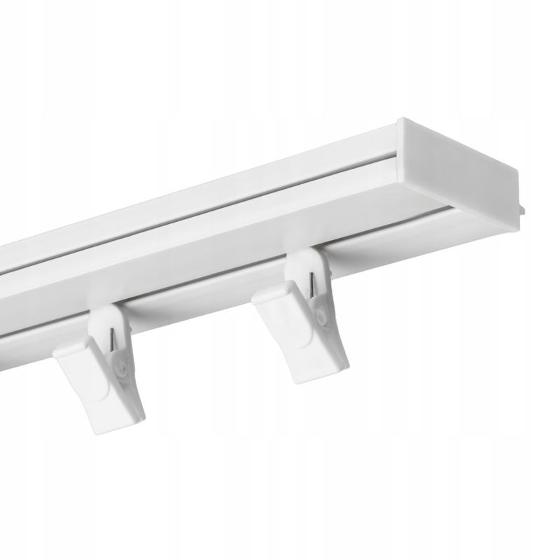 Karnisz sufitowy Naokienko biały pcv 560cm szyna sufitowa jednotorowa pojedynczy 1 kpl.