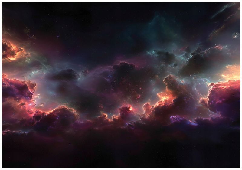 Fototapeta WALLARENA Dla Dzieci Na Flizelinie Chmury Kosmos Dla Chłopca 250x175 cm 1 szt.