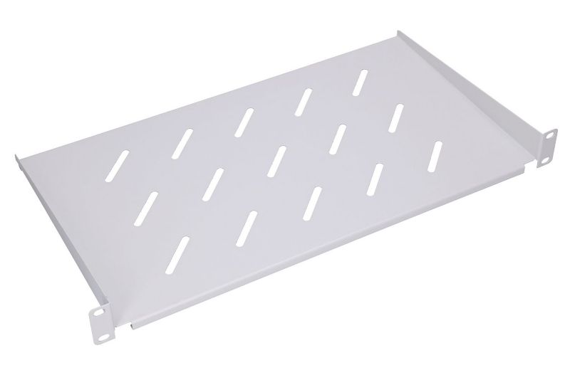 Półka Extralink 1U 350mm Szara 19", do szaf wiszących