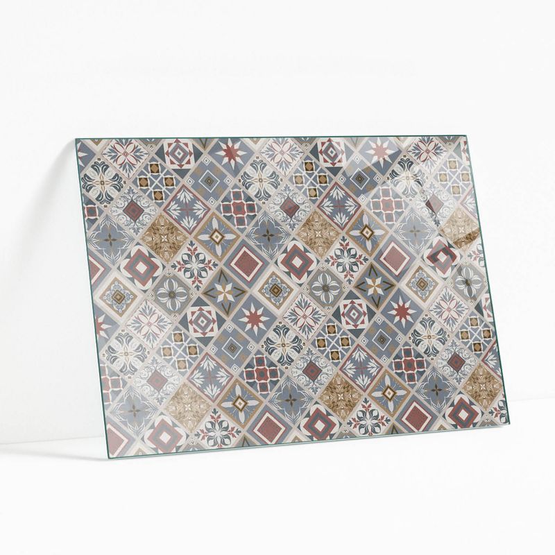 Blat Szklany z Nadrukiem Wallfluent 80x60 cm Mozaikowe wzory z ozdobami 1 szt.