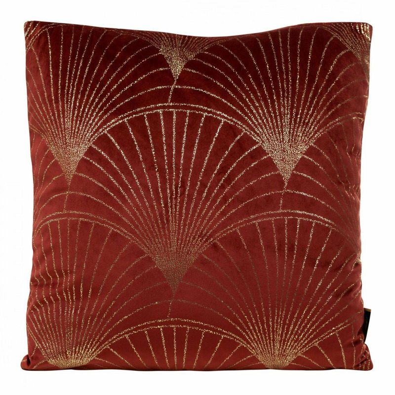 Poszewka BLINK 21 Eurofirany 45 x 45 cm welwetowa bordowa ze złotym nadrukiem 1 szt.