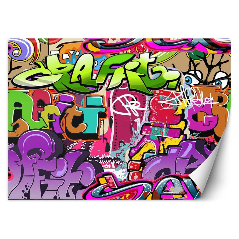 Fototapeta Feeby Graffiti art w neonowych kolorach street art 350x245 1 szt