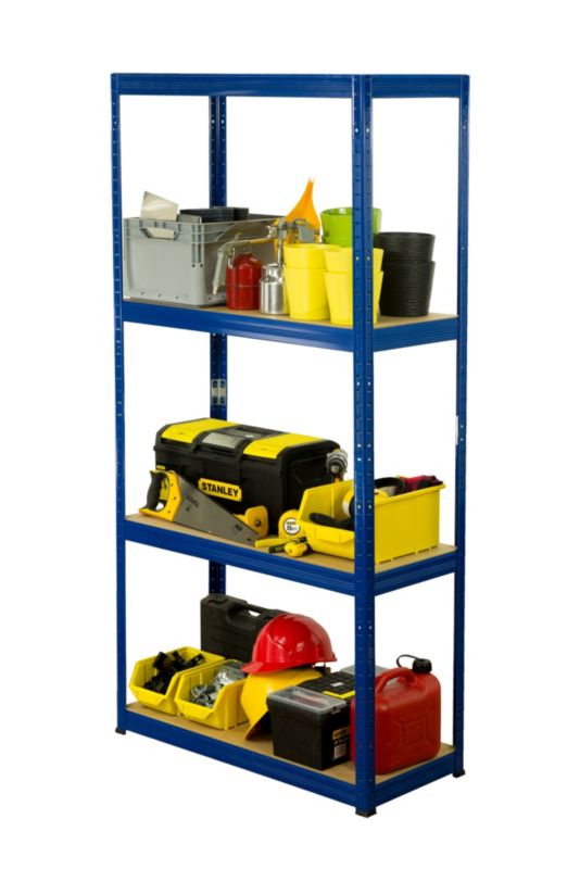 Regał metalowy MODO24 magazynowy garażowy niebieski helios 180x110x45cm 4 półki po 175 kg 1 szt.