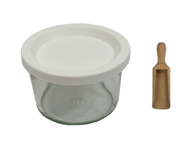Słoik MODO24 Weck 200 ml fi 80 mold plastikowe wieko miarka 1 kpl.