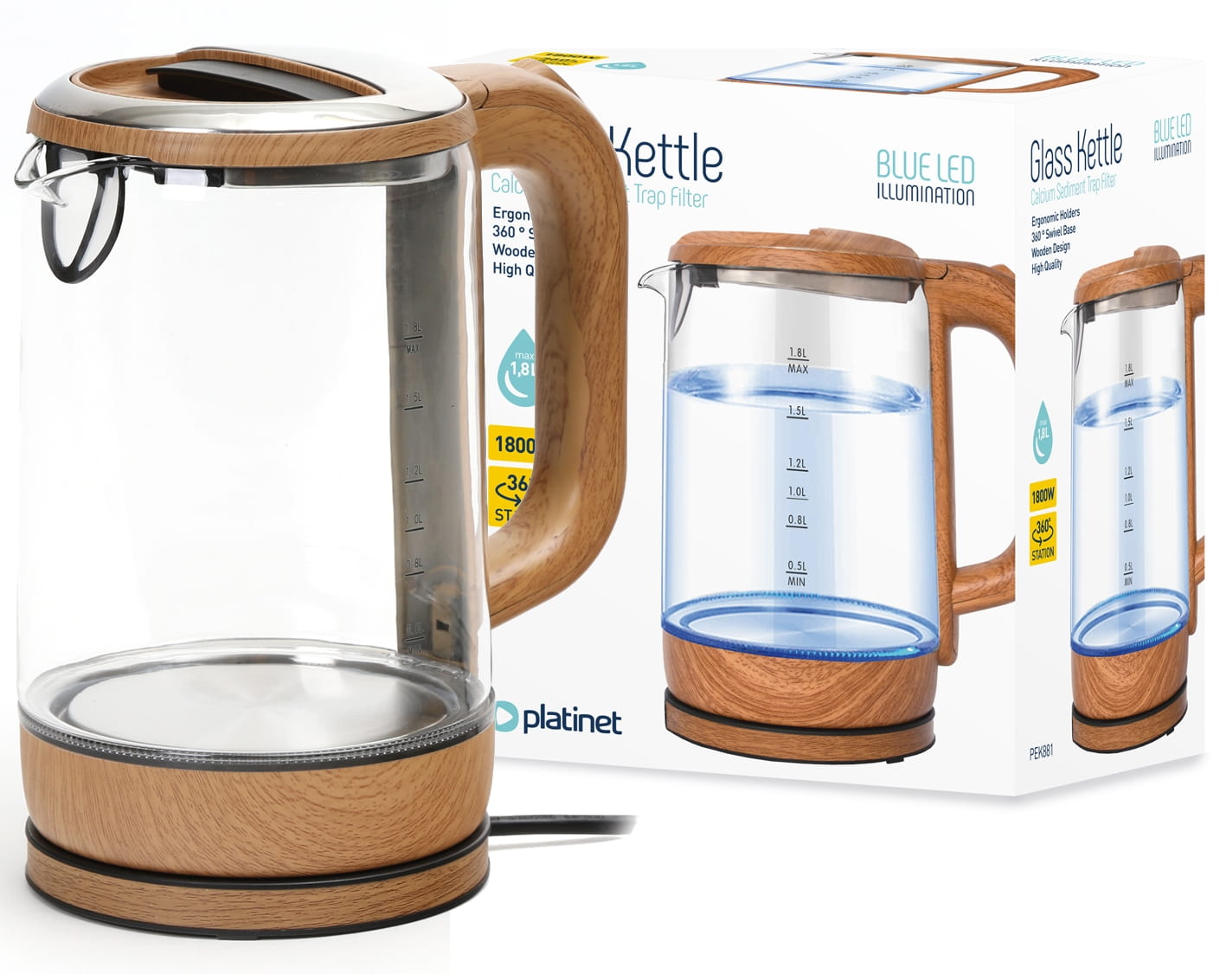 PLATINET Czajnik 1,8l 1800W 45191 PEK881 - Henryx24