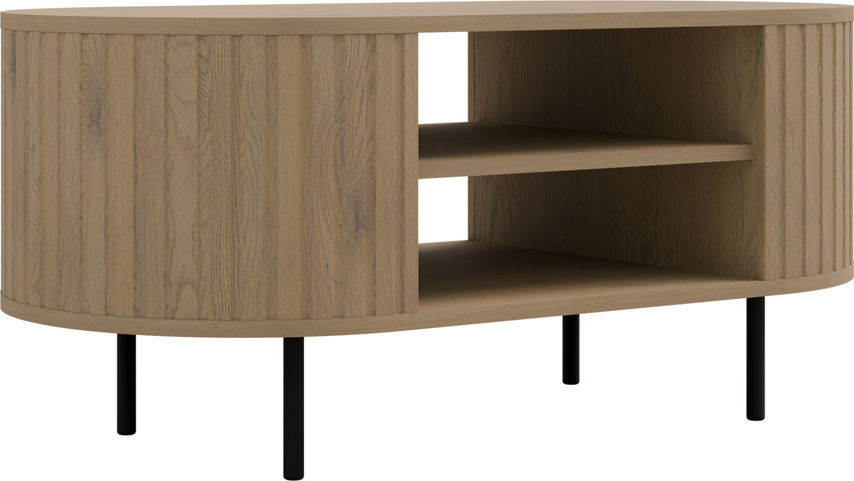 Okrągły stolik kawowy 100 cm do salonu OVENTO dąb cremona