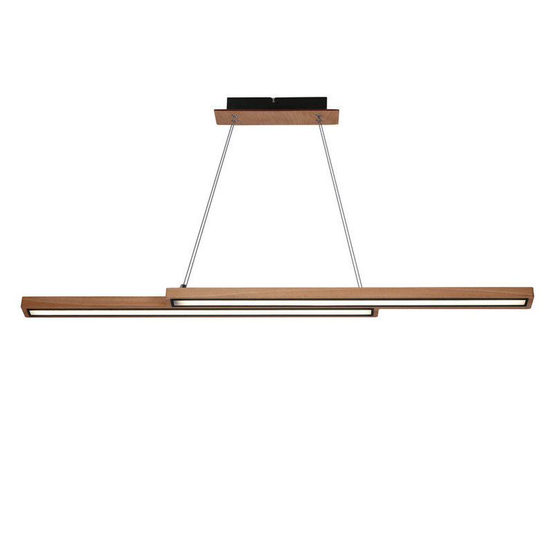 Czarna drewniana lampa wisząca LED 20W 4000K SENTO do salonu