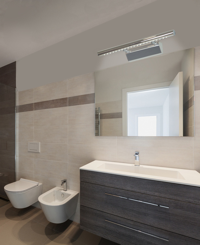 Srebrny kinkiet LED 5W do salonu FORTE metal zimna barwa światła