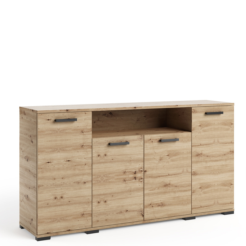 Komoda 160 cm do salonu czterodrzwiowa FIORA dąb artisan