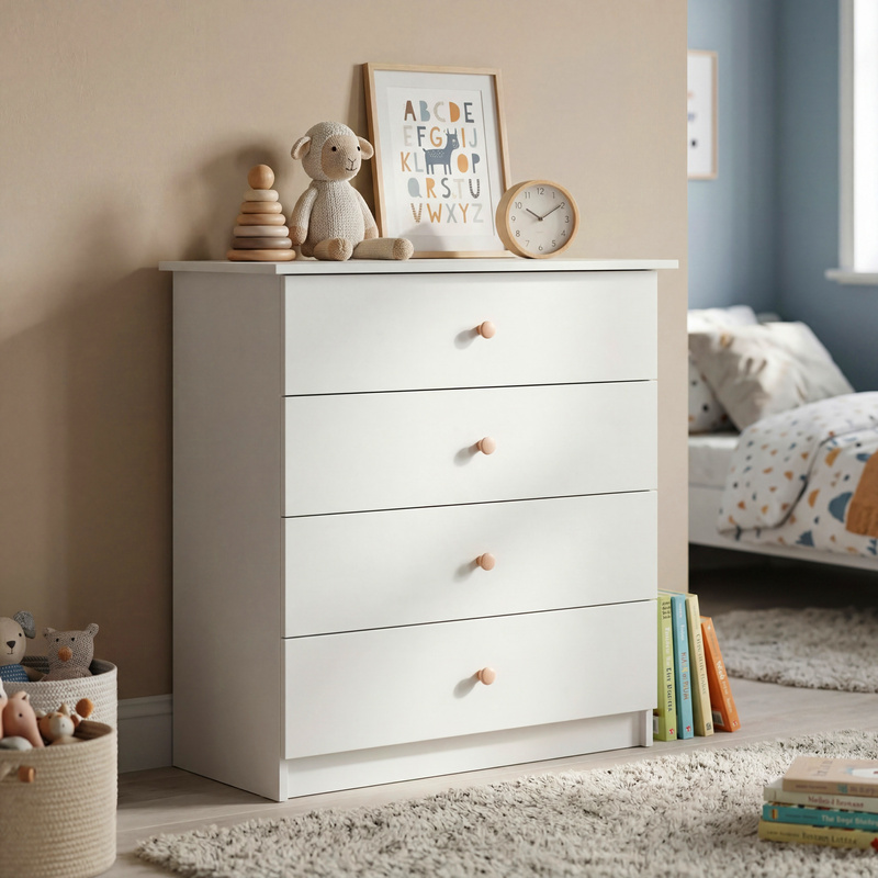 Komoda z szufladami 95 cm do pokoju dziecka ORIO biały