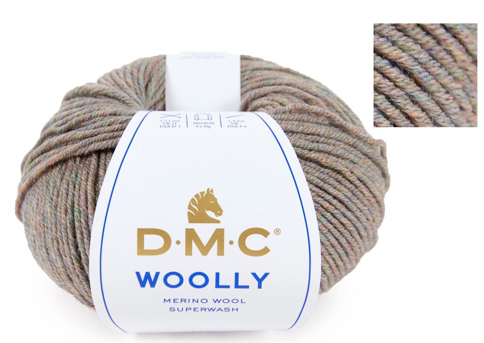 Włóczka DMC Woolly 100% wełna merino kol.12 popielaty wielokolor