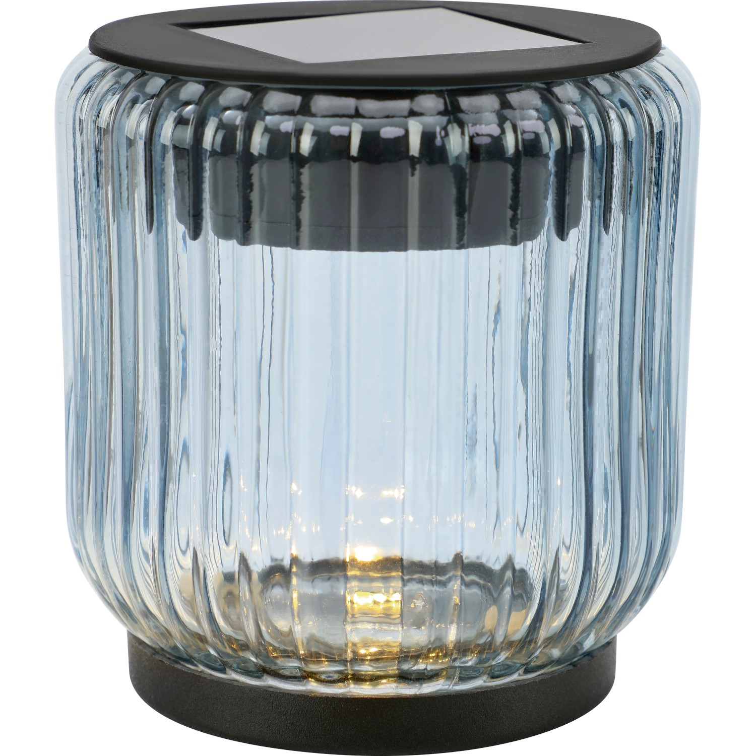 Lampa solarna stołowa mini szklana IP44 śr. 8 cm dymiona