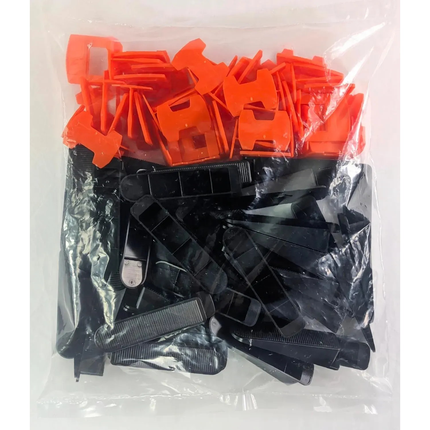 System poziomujący do płytek - 50 szt. klips 1 mm + 50 szt. klin