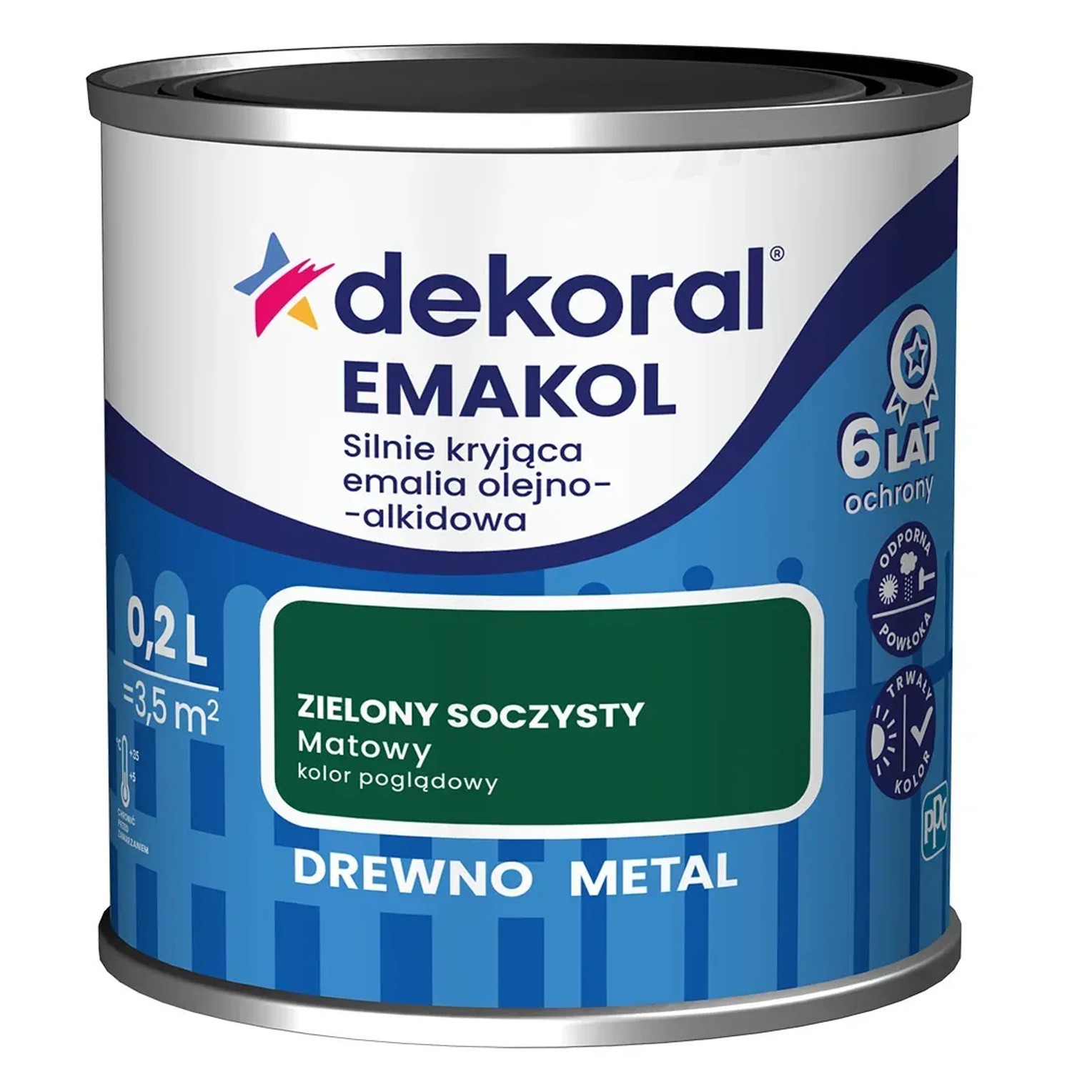 Dekoral Emalia Emakol Strong zielony soczysty matowy 200 ml