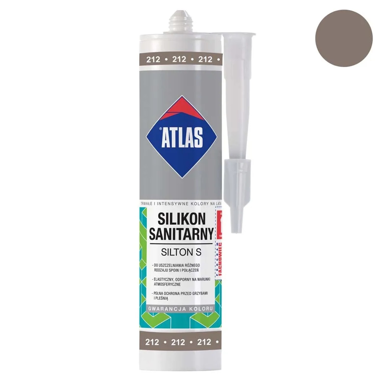 Atlas Silikon sanitarny Silton S 212 szarobrązowy 280 ml
