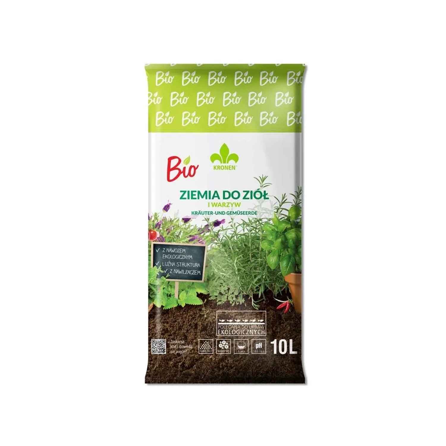 Kronen podłoże BIO do ziół i warzyw - 10 l