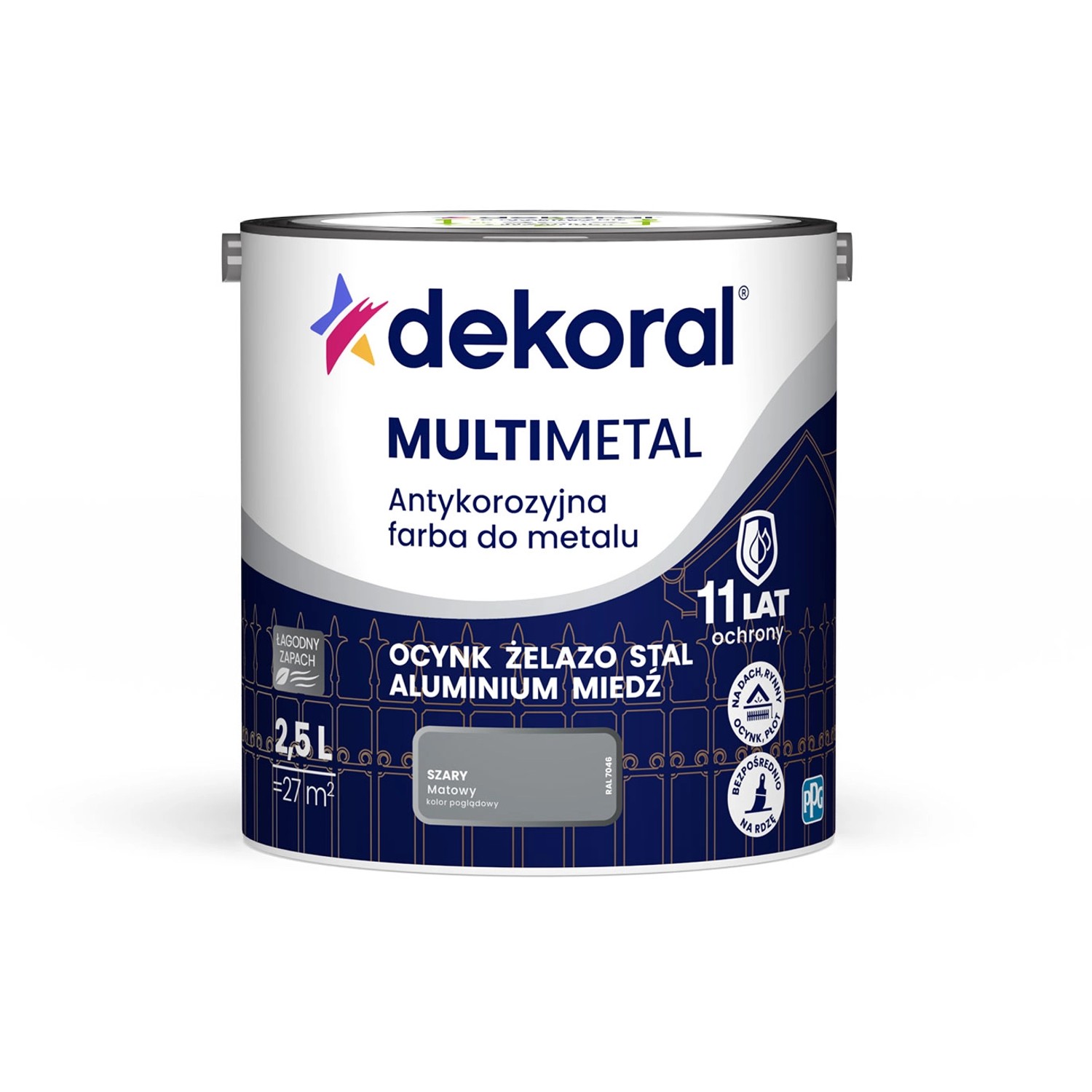 Dekoral Farba antykorozyjna Multimetal szara 2,5L