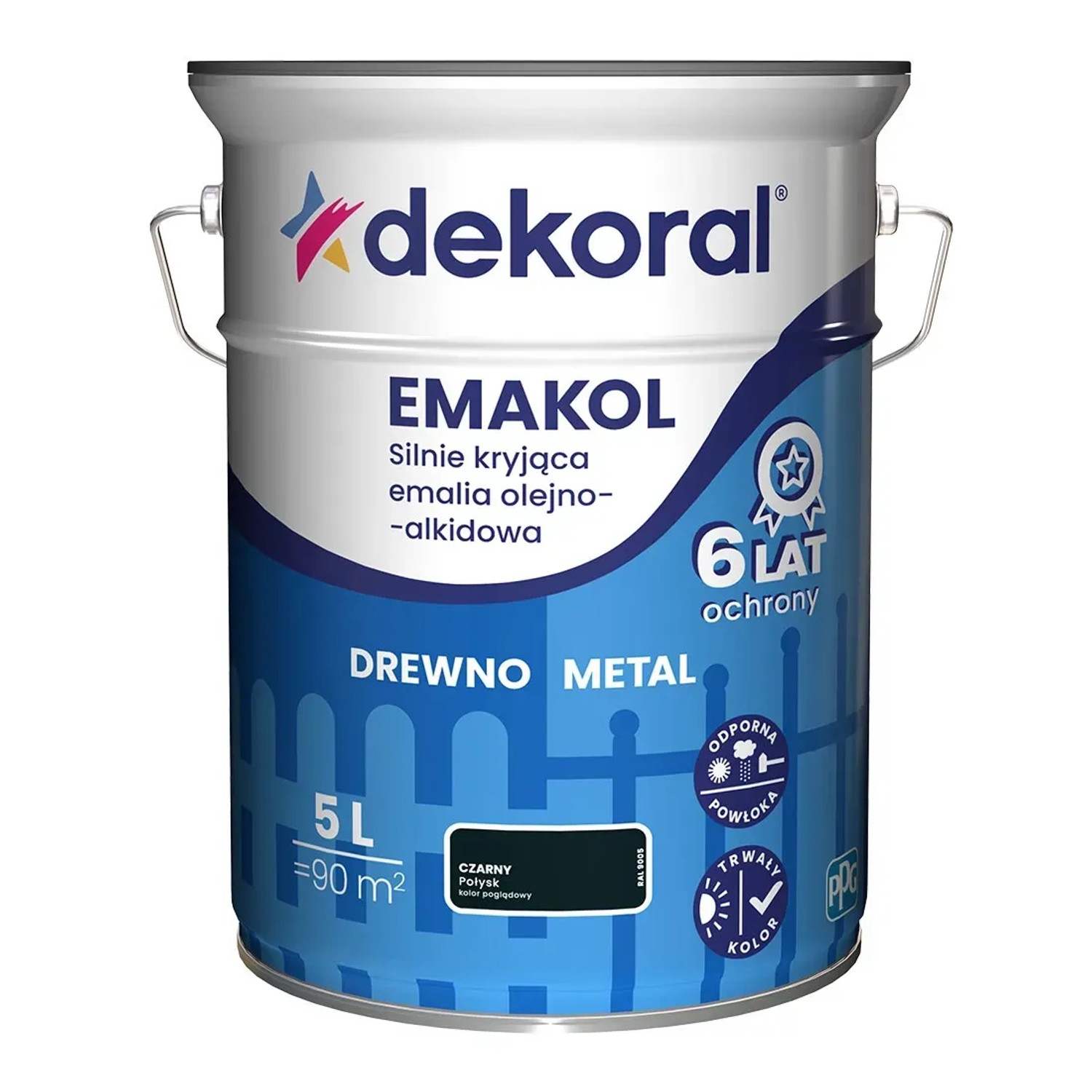 Dekoral Emalia Emakol Strong czarna 5 l