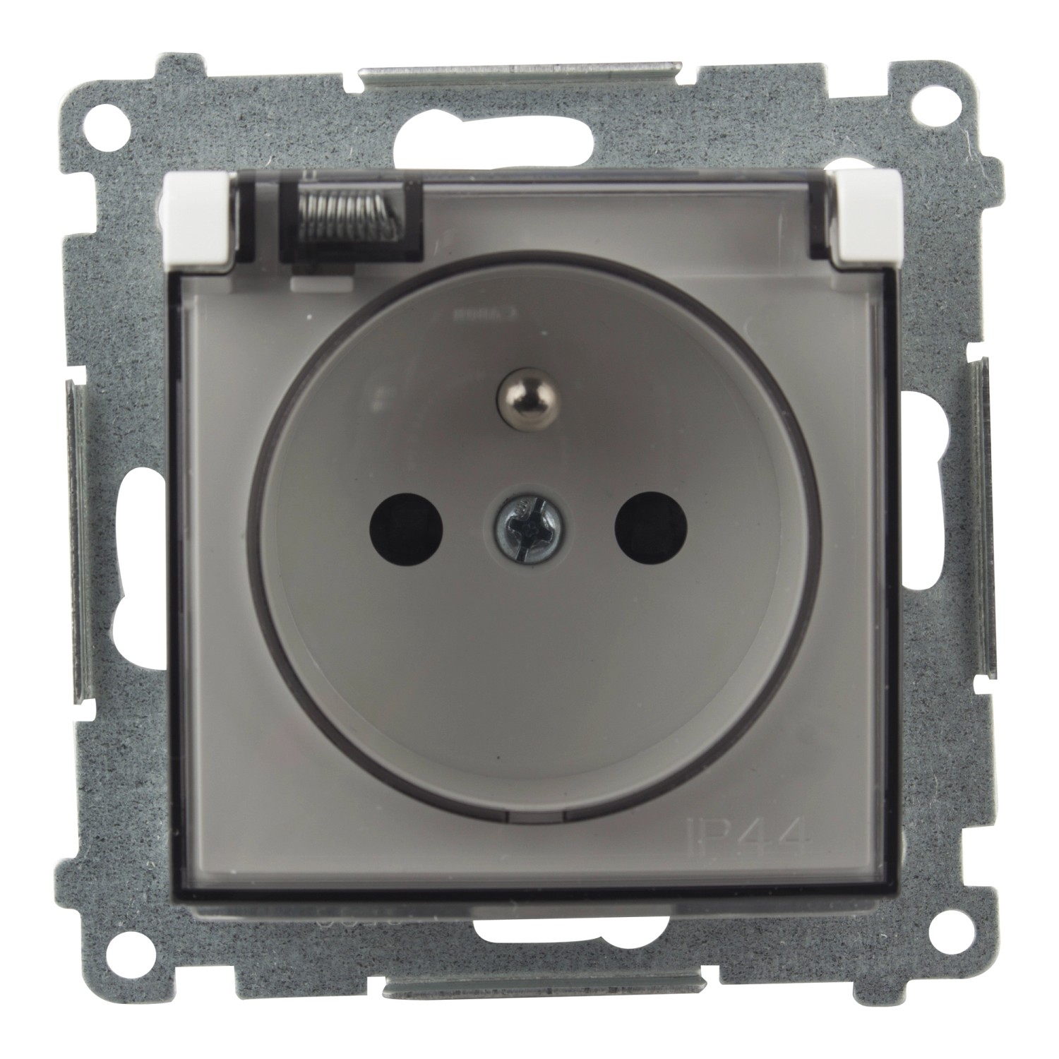 Simon Gniazdo Simon 54 2P+Z IP44 z przesłoną styków białe