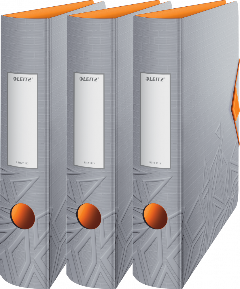 3x Segregator A4 Leitz 180° Active Urban Chic, 65mm, do 350 kartek, szary