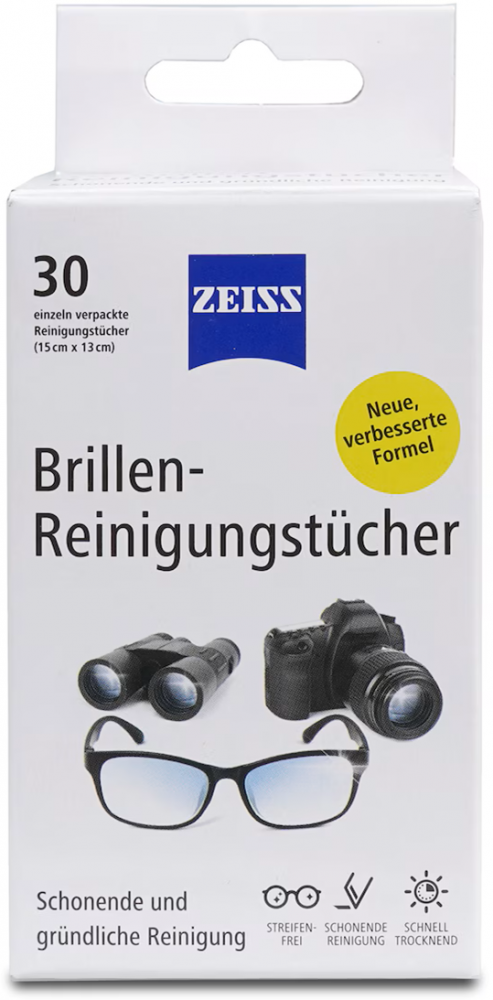 Chusteczki do czyszczenia okularów i wyświetlaczy Zeiss, 30 sztuk