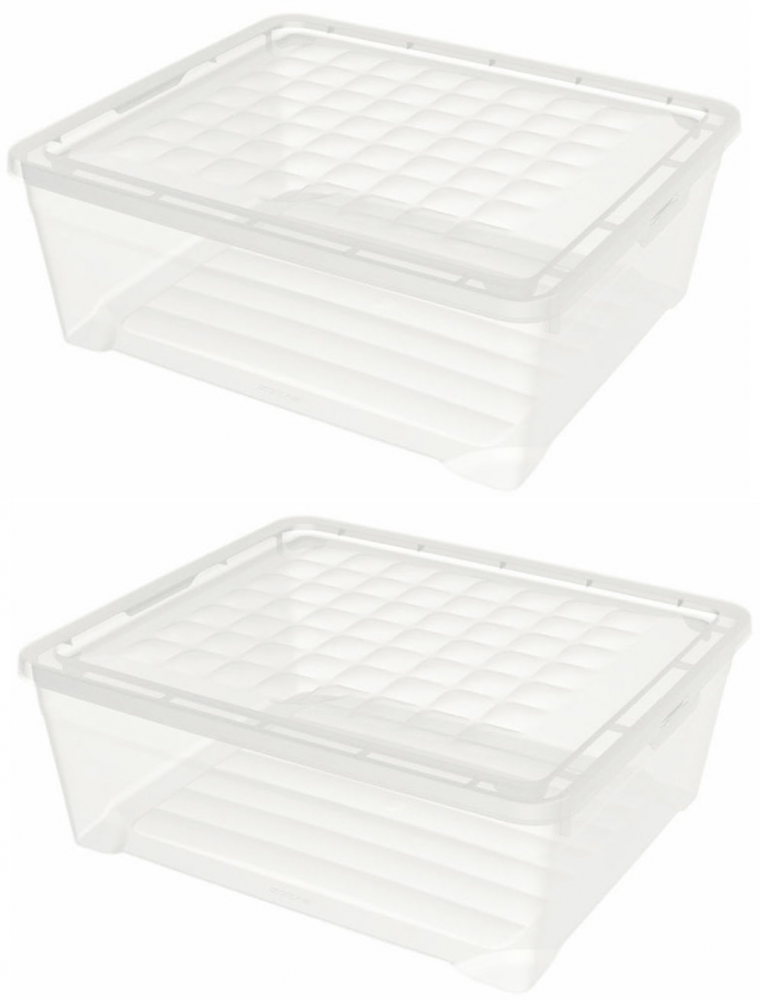 2x Pojemnik do przechowywania Curver Textil 03007, 10L, przezroczysty