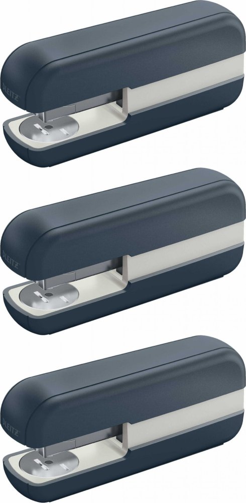 3x Zszywacz biurowy Leitz Cosy, do 30 kartek, aksamitny szary