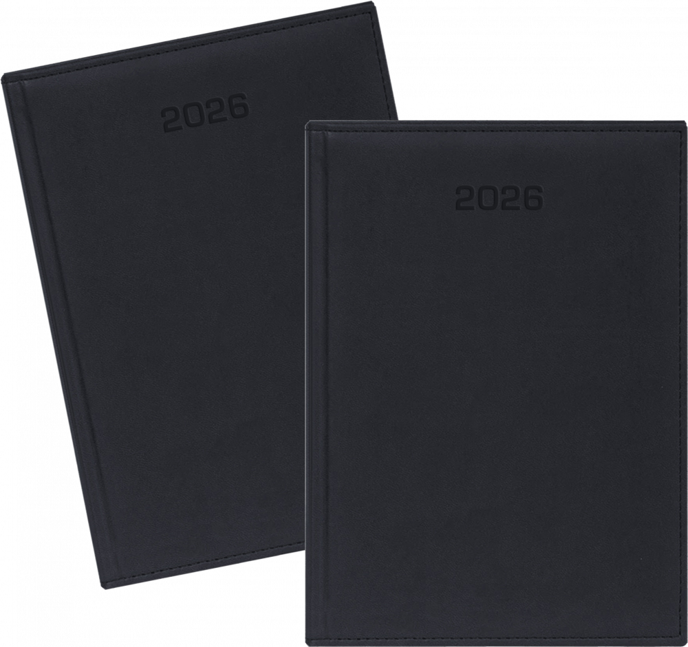 2x Kalendarz książkowy 2026, Udziałowiec, Biznesowy, A4, dzienny, czarny